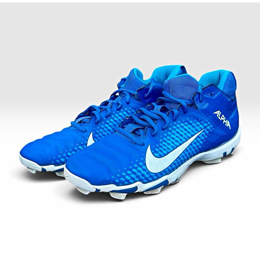 Nike Alpha Fastflex Baseball Cleats Mens 9D Blue/White Molded Studs Shoes